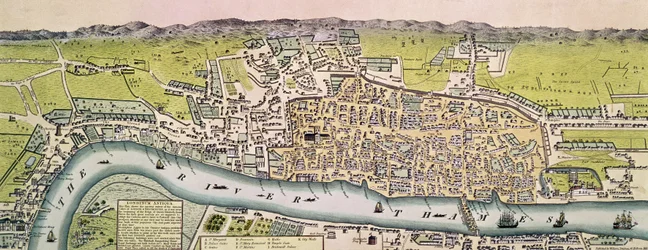 Londinium Antiqua, map of London, published by William Darton, 1563
